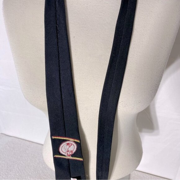 Vintage Black With Red Embroidered Lion Neck Tie - Picture 4 of 10